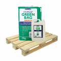 Product F. Ball STOPGAP GREEN BAG General Purpose Floor Smoothing Compound + STOPGAP 128 Liquid 25kg Full Pallet (30 Bags & Bottle Tail Lift)
