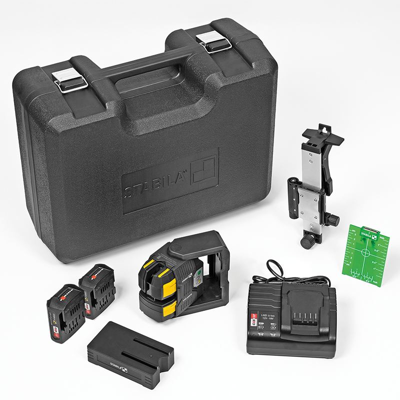 Stabila LAX 500 G Cross Line Plus Plumb Point Laser 7 Piece Set 19985