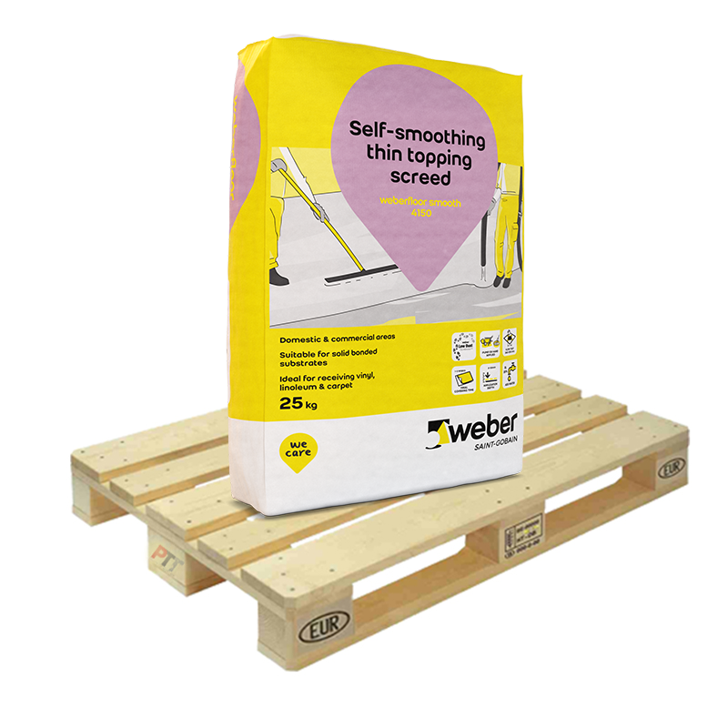 Weber Weberfloor Smooth 4150 Self-Smoothing Levelling Compound 25kg Half Pallet (20 Bags Tail Lift)